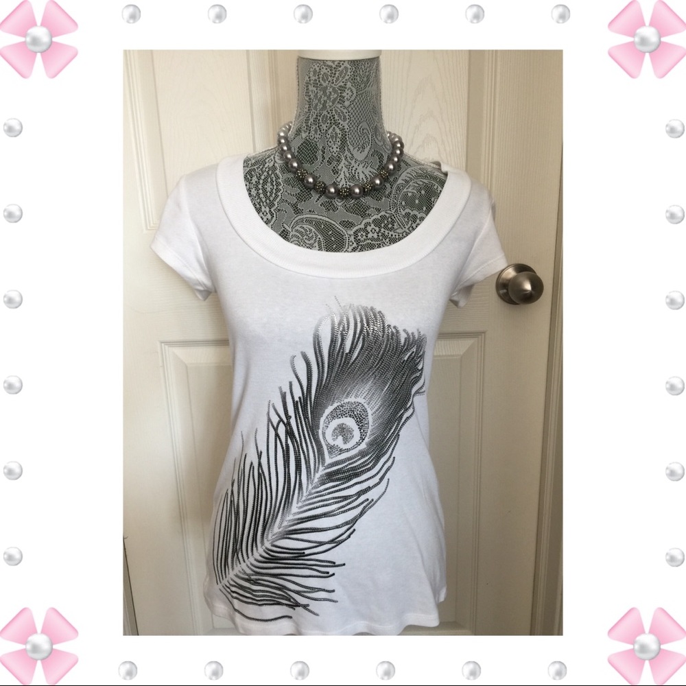 💜Express Sparkly & Shiny Feather Shirt💜